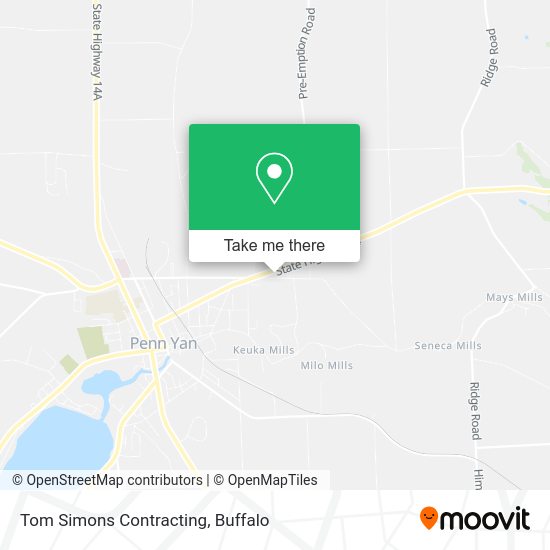 Mapa de Tom Simons Contracting