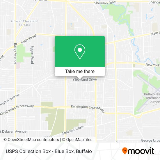 Mapa de USPS Collection Box - Blue Box