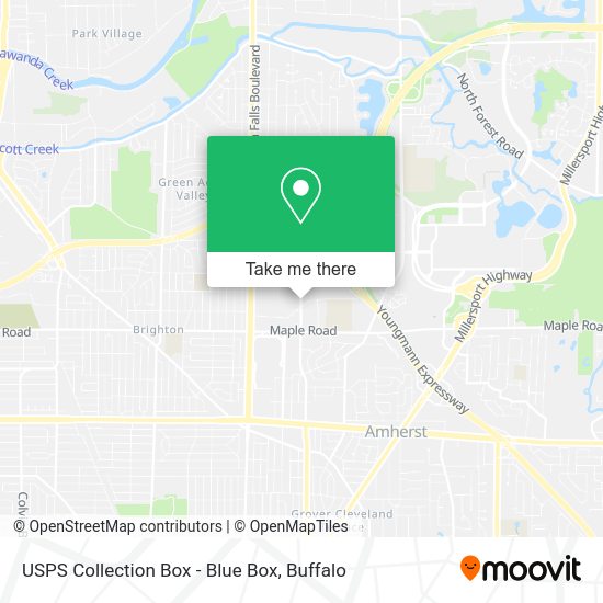 Mapa de USPS Collection Box - Blue Box