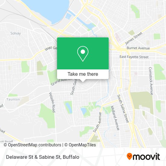 Delaware St & Sabine St map