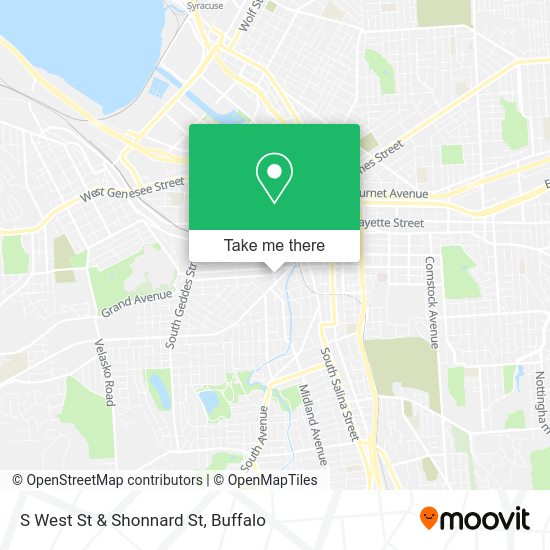S West St & Shonnard St map