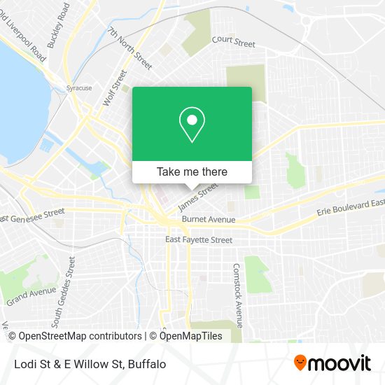 Lodi St & E Willow St map