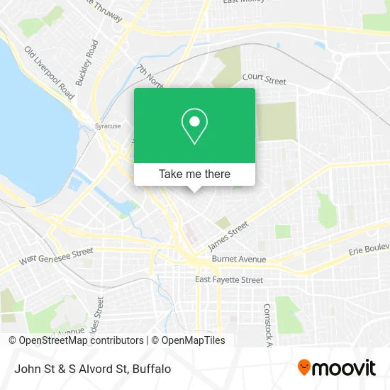 John St & S Alvord St map