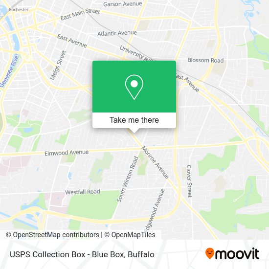 Mapa de USPS Collection Box - Blue Box