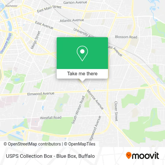 USPS Collection Box - Blue Box map