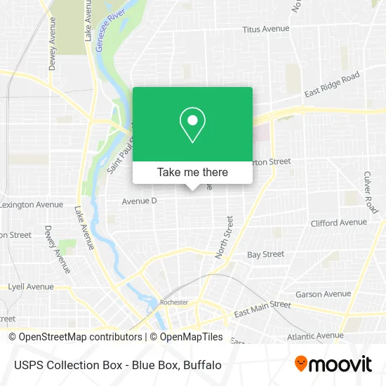 Mapa de USPS Collection Box - Blue Box