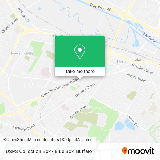 Mapa de USPS Collection Box - Blue Box