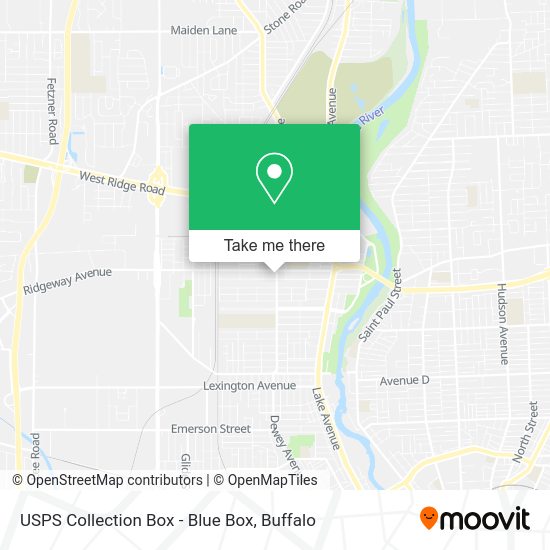 Mapa de USPS Collection Box - Blue Box