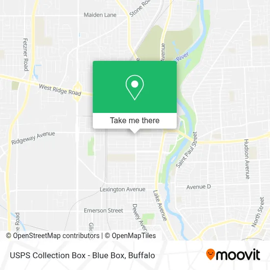 USPS Collection Box - Blue Box map