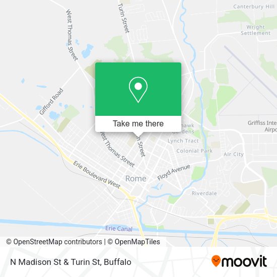 N Madison St & Turin St map