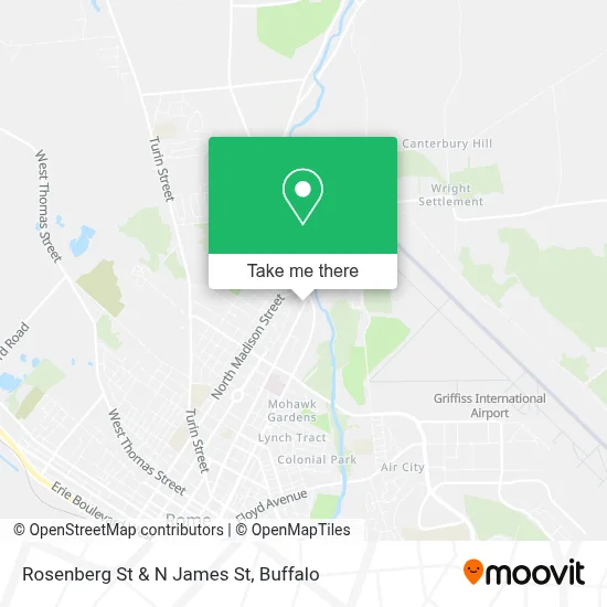 Rosenberg St & N James St map