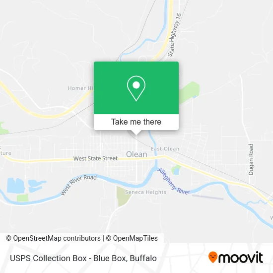 Mapa de USPS Collection Box - Blue Box