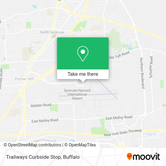 Trailways Curbside Stop map