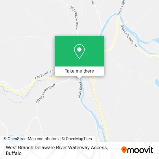 West Branch Delaware River Waterway Access map