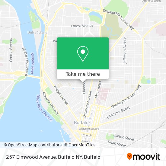 257 Elmwood Avenue, Buffalo NY map