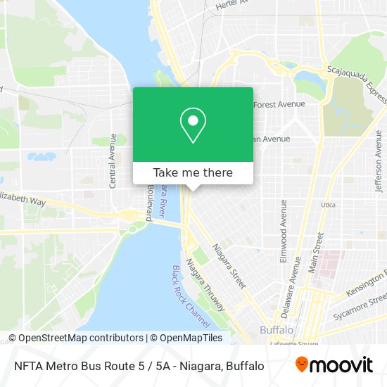 NFTA Metro Bus Route 5 / 5A - Niagara map