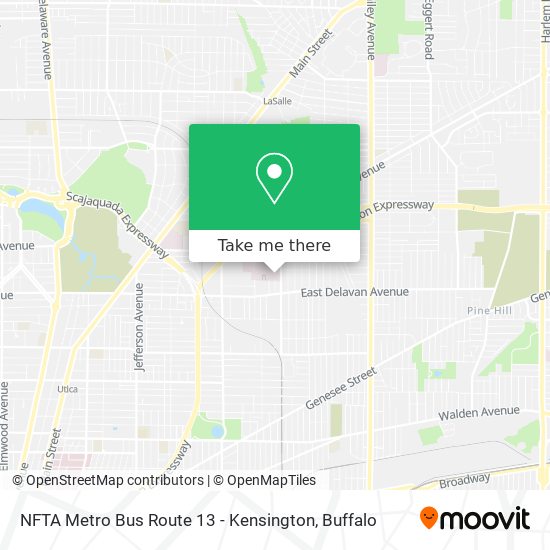 NFTA Metro Bus Route 13 - Kensington map