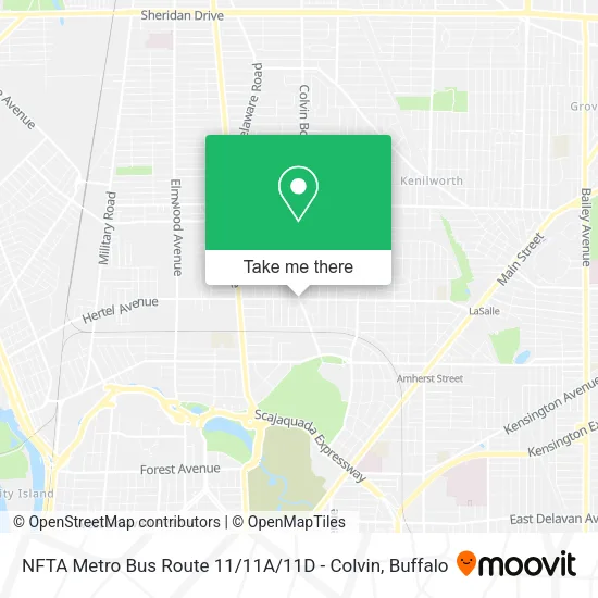 NFTA Metro Bus Route 11 / 11A / 11D - Colvin map