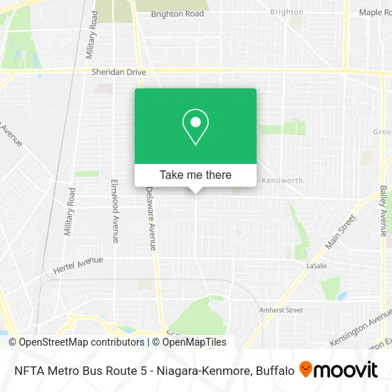 Mapa de NFTA Metro Bus Route 5 - Niagara-Kenmore