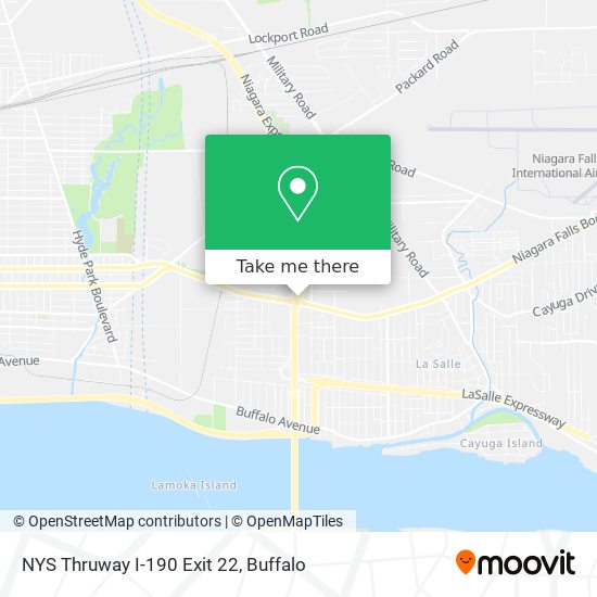 Mapa de NYS Thruway I-190 Exit 22