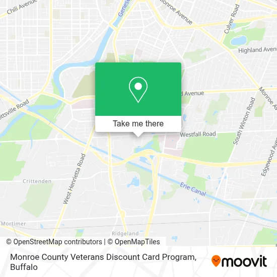 Monroe County Veterans Discount Card Program map