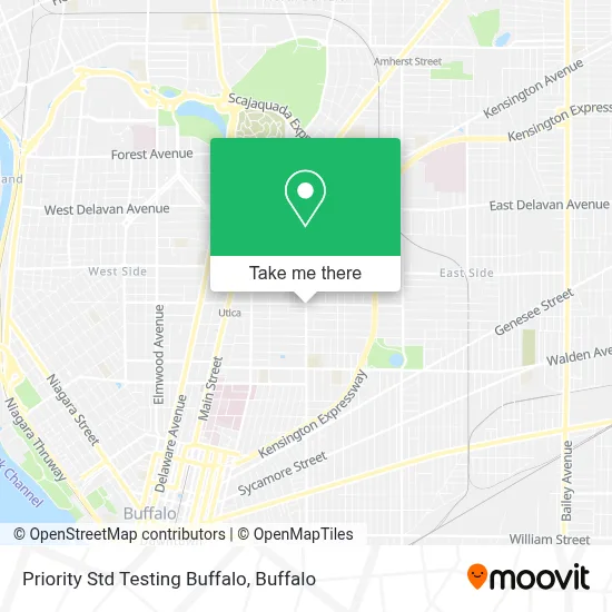 Priority Std Testing Buffalo map