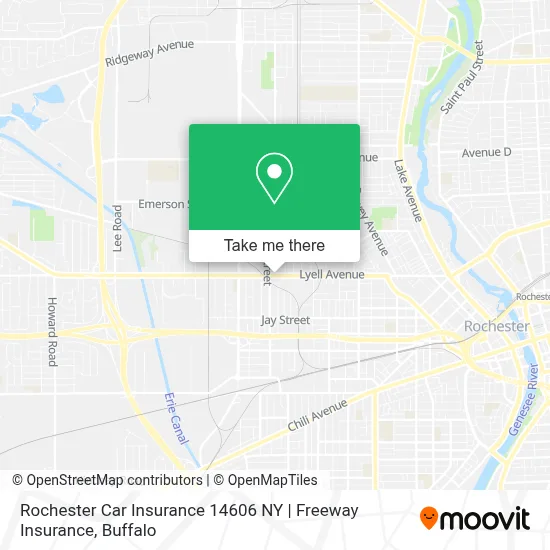 Rochester Car Insurance 14606 NY | Freeway Insurance map