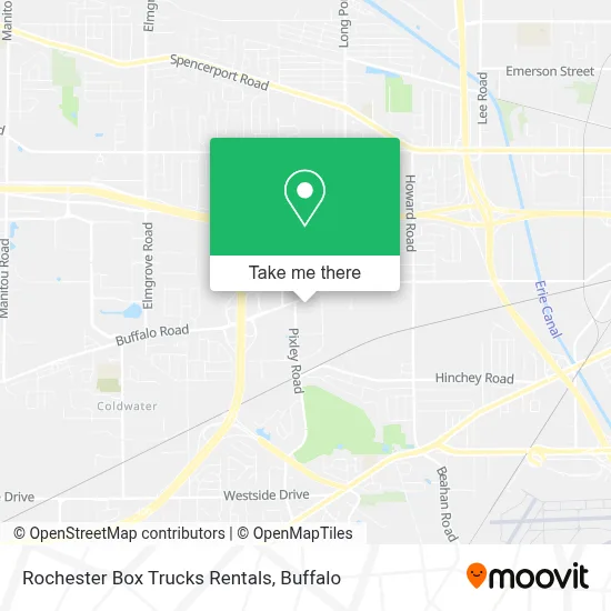 Rochester Box Trucks Rentals map