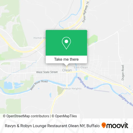 Ravyn & Robyn Lounge Restaurant Olean NY map