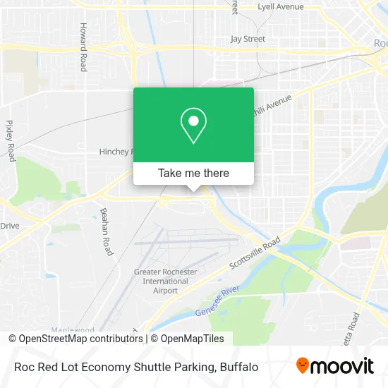 Roc Red Lot Economy Shuttle Parking map