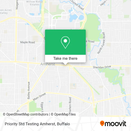 Priority Std Testing Amherst map