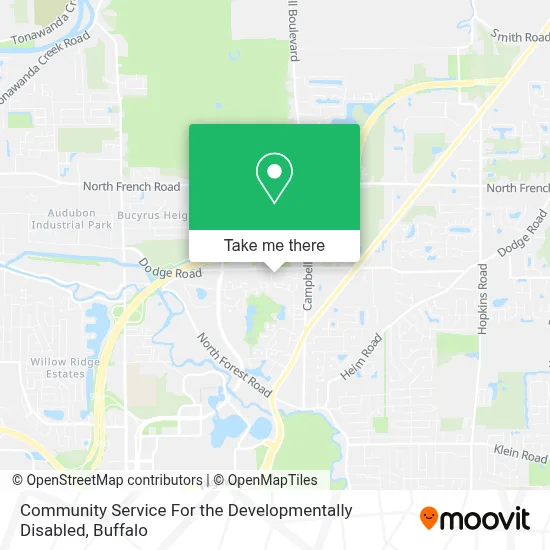 Community Service For the Developmentally Disabled map