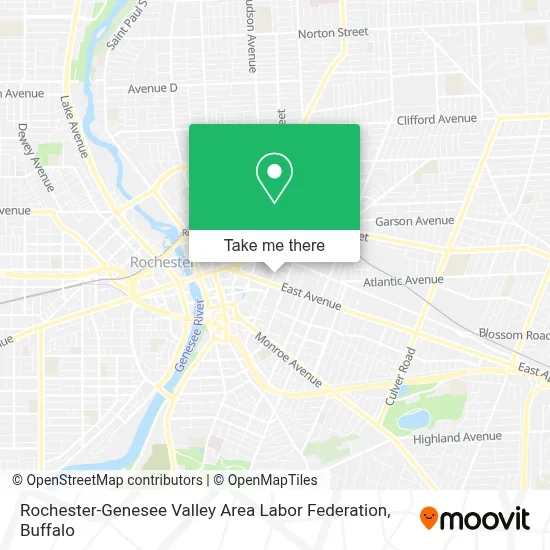 Rochester-Genesee Valley Area Labor Federation map