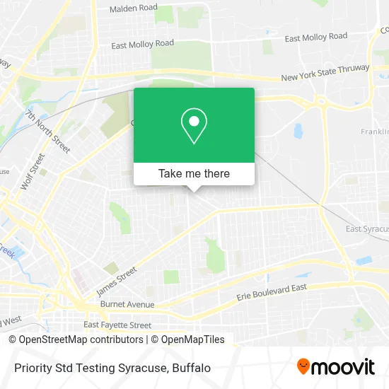 Priority Std Testing Syracuse map
