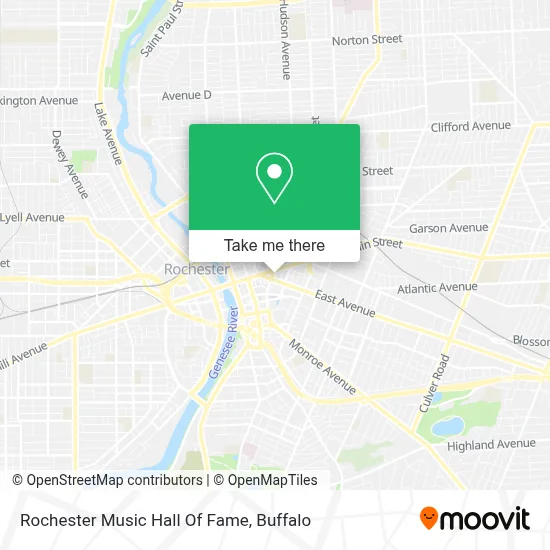 Rochester Music Hall Of Fame map