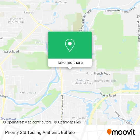 Priority Std Testing Amherst map