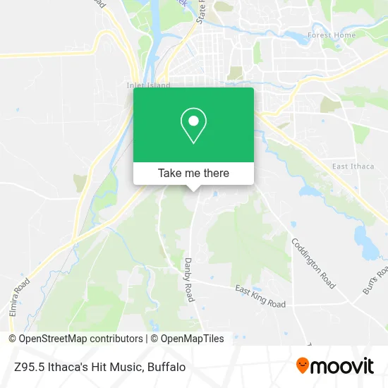 Z95.5 Ithaca's Hit Music map