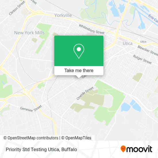 Priority Std Testing Utica map