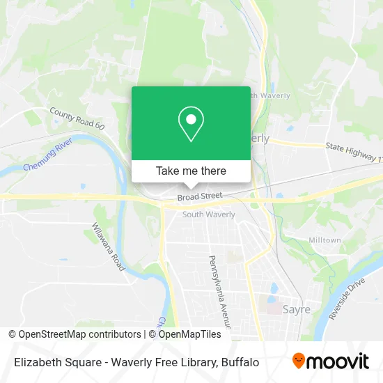Elizabeth Square - Waverly Free Library map