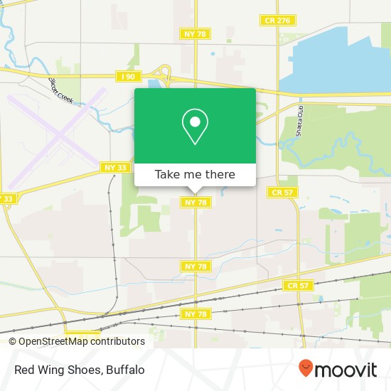 Mapa de Red Wing Shoes, 6354 TRANSIT Rd Cheektowaga, NY 14043