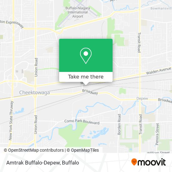 Amtrak Buffalo-Depew map