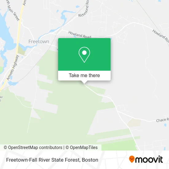 Freetown-Fall River State Forest map