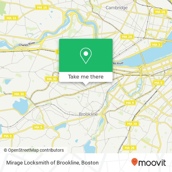 Mapa de Mirage Locksmith of Brookline