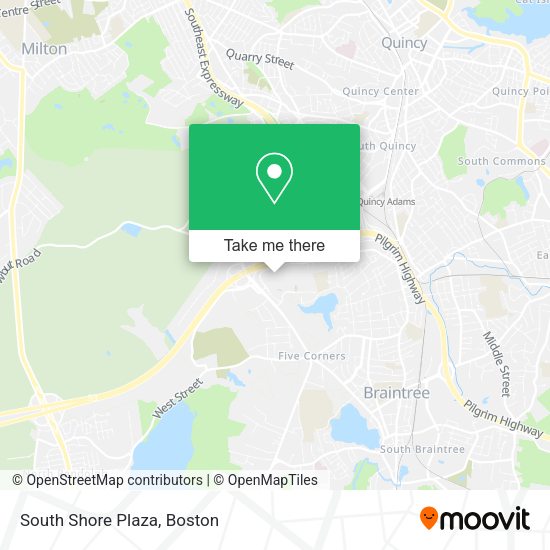 How to get to South Shore Plaza in Braintree Town by Bus Train or