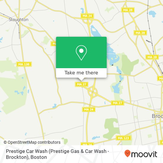 Mapa de Prestige Car Wash (Prestige Gas & Car Wash - Brockton)