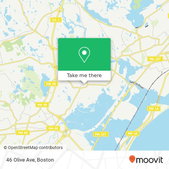 Mapa de 46 Olive Ave