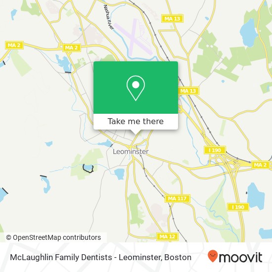 McLaughlin Family Dentists - Leominster map