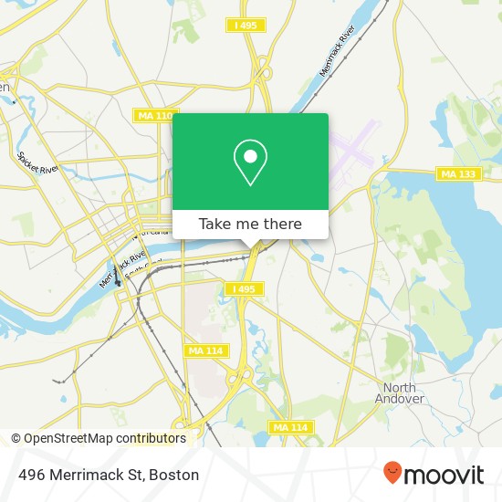 Mapa de 496 Merrimack St