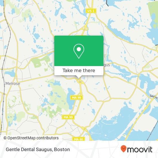 Gentle Dental Saugus map