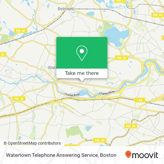 Mapa de Watertown Telephone Answering Service